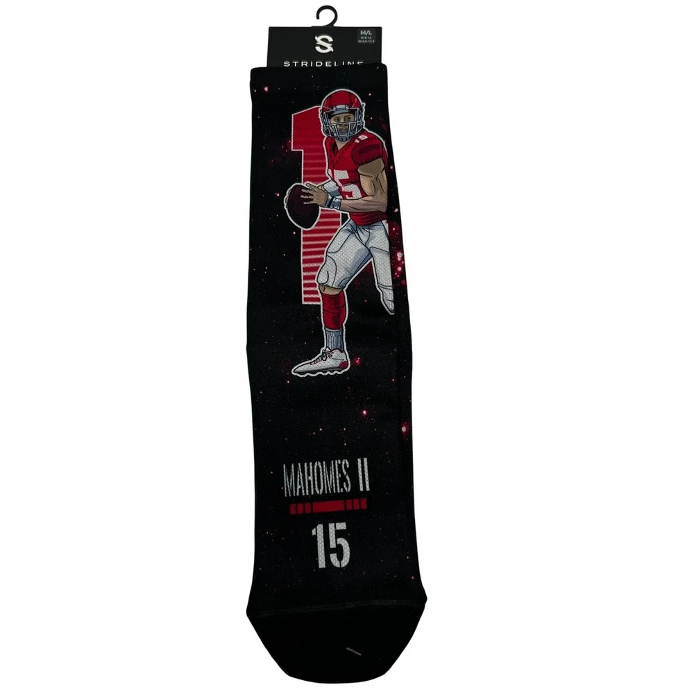 Strideline Patrick Mahomes II Kansas City Chiefs NFL Crew Socks Mens‎ M/L New